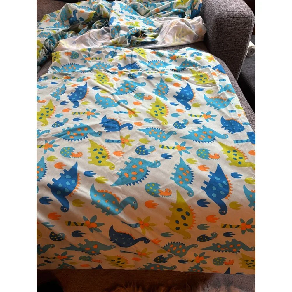 Kite Kids Dinosaur Print Twin Sheet Set With Fitted Sheet Flat Sheet & Pillowcas